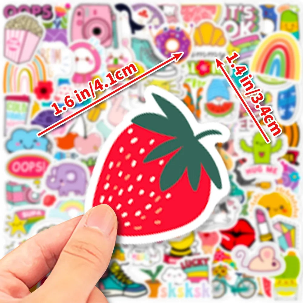 100 Stück Kawaii Cartoon Stil Sticker Set