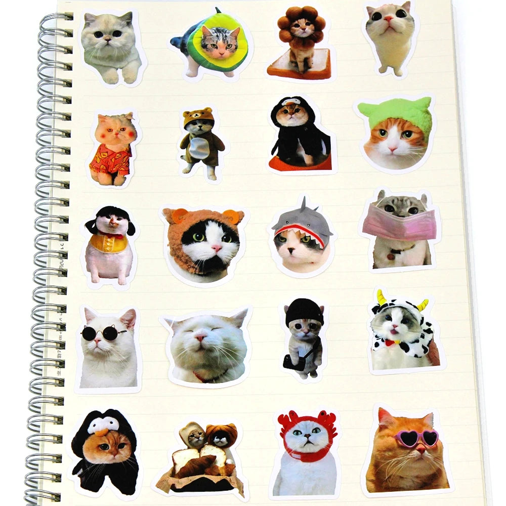 100 Stück Süße Katzen Sticker Set