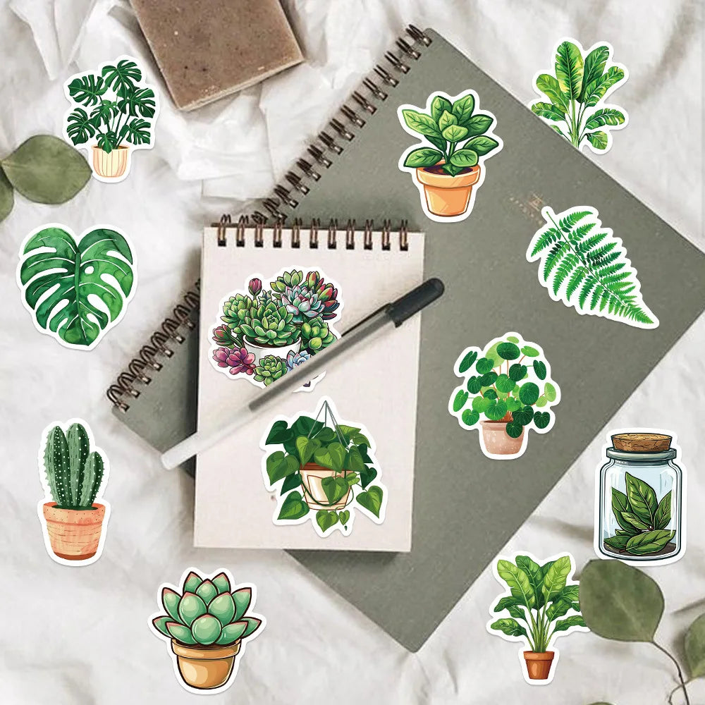 50 Stück Pflanzen Sticker Set