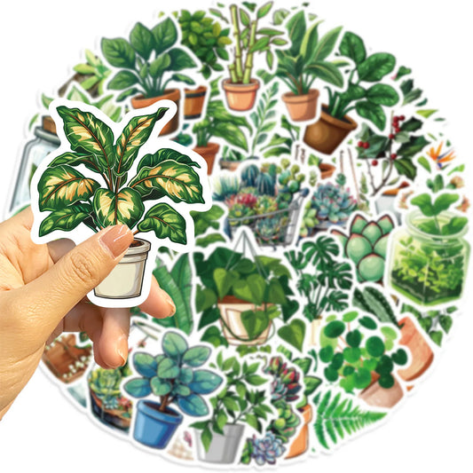 50 Stück Pflanzen Sticker Set