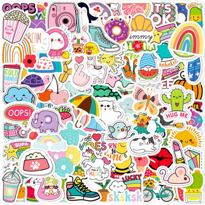 100 Stück Kawaii Cartoon Stil Sticker Set