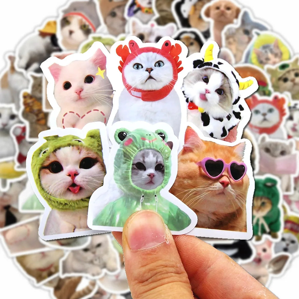 100 Stück Süße Katzen Sticker Set
