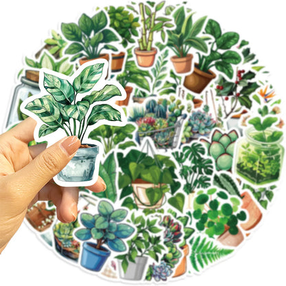 50 Stück Pflanzen Sticker Set