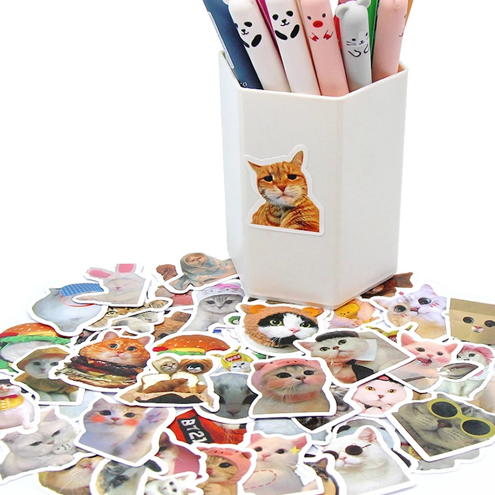 100 Stück Süße Katzen Sticker Set