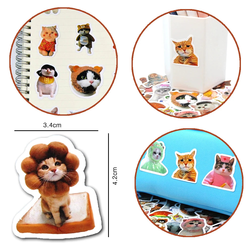 100 Stück Süße Katzen Sticker Set